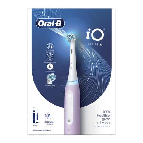 Oral-B | iO4 | Electric Toothbrush | Rechargeable | For adults | ml | Number of heads | Lavender | Number of brush heads include - 3